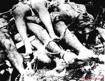 The aftermath of the crackdown. Estimates range from a million to three million killed by the Pakistani army during the duration of the Liberation war.