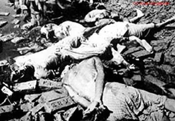The aftermath of the crackdown. Estimates range from a million to three million killed by the Pakistani army during the duration of the Liberation war.