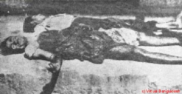 The aftermath of the crackdown. Estimates range from a million to three million killed by the Pakistani army during the duration of the Liberation war.