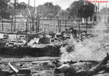 Scenes of destruction after the Pakistani Army rampage on the night of March 25 Scenes of destruction after the Pakistani Army rampage on the night of March 25